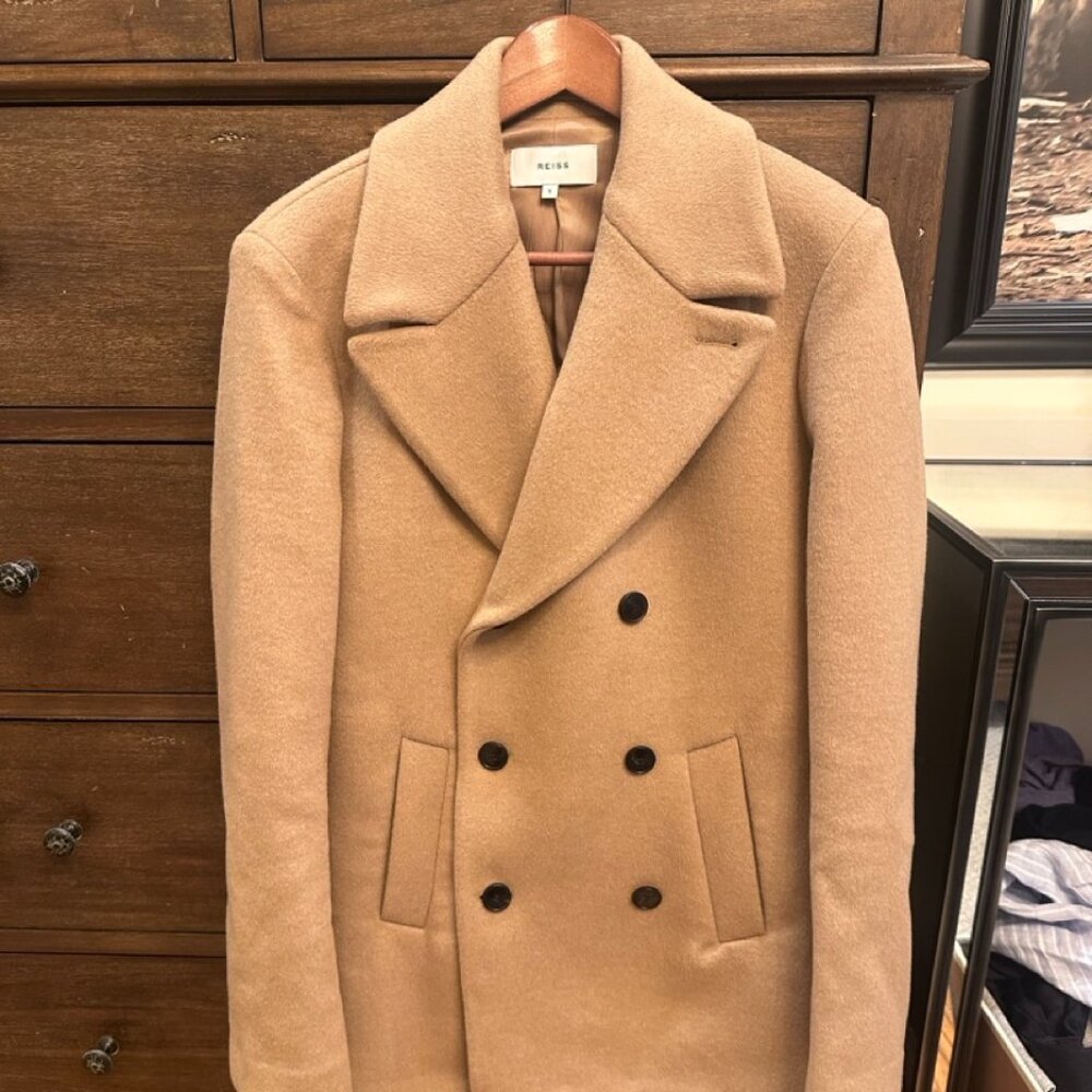 Reiss Hector Wool-Blend Regular Fit Peacoat - Camel